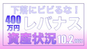 レバナス一括400万円投資した結果【資産状況】10.2レバナスホルダーよ！ビビる必要なし