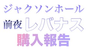 レバナス買いの好機か！ジャクソンホール会議後のレバナスの値動きがわからないのでジュニアNISA購入しました