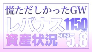 慌しかったゴールデンウイーク明け5.8【資産状況】レバナス一括投資1150万円の結果