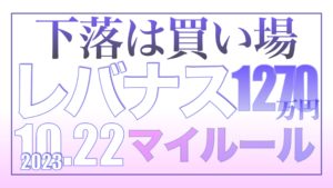 下落は買い場！マイルール通りに買え！10.22【資産状況】レバナス1270万円の結果