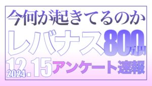 今何が起きてるのか？【アンケート速報】ロードマップ2025【資産状況】 12月15日レバナス810万円の結果